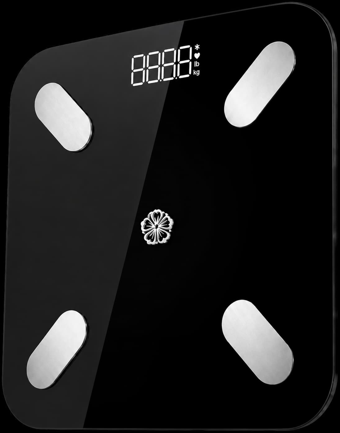 Body composition scale shown at an angle