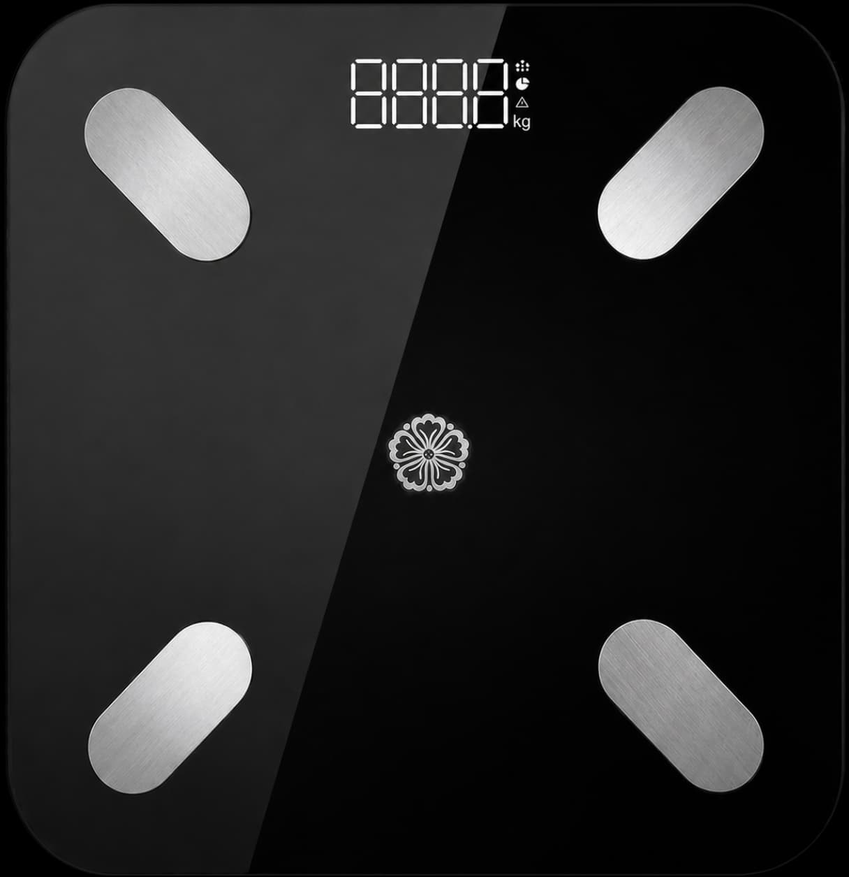 Body composition scale viewed from above